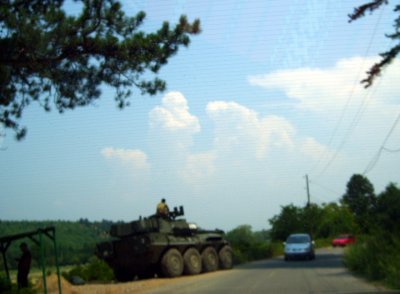 KFOR Armored Personnel Carrier guarding Decan monsatery