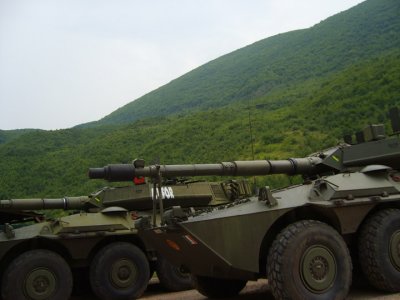 KFOR tanks outside Patrijarsija monastery