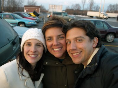 Stacey, Aly, Zach - Tony's parking lot, Christmas 07