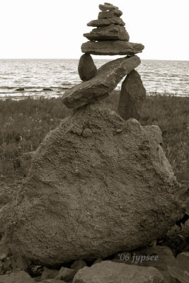 cairn  in sepia
