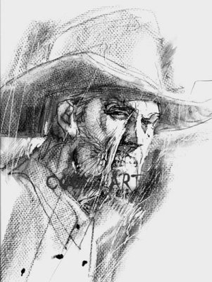 Bill Sienkiewicz the Great did this Jonah Hex  pen-ink-charcoll for me at the Miami SuperCon in 2010