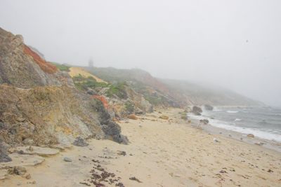 gay head cliffs in fog