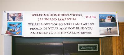 WELCOME HOME JASON AND SAMANTHA