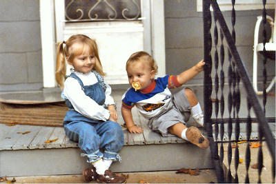 KELLY AND RYAN ON MY AUNT REBA'S PORCH