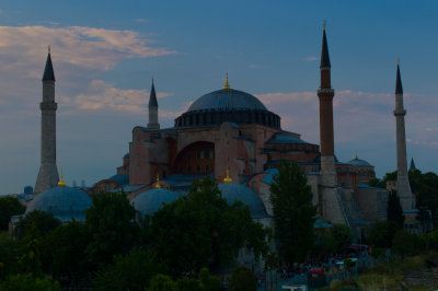 Hagia Sophia with Pink Clouds