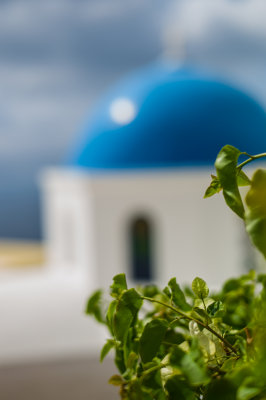 Santorini Blue Bokeh