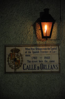 Calle de Orleans in Lamplight at Night