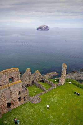 Looking over Tantallon Castle from the wall