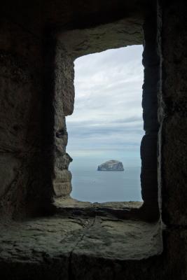 Bass Rock from a Tantallon Castle Window