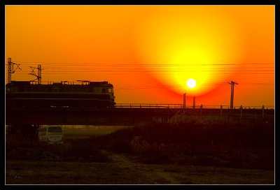 Sunset and a Train