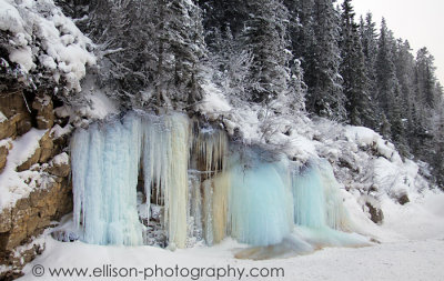 Frozen waterfall along Transcanada Highway