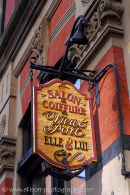 Hairdresser's sign in Old Montreal
