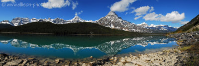 Mount Chephren reflected in Waterfowl Lake