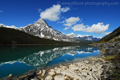 Mount Chephren reflected in Waterfowl Lake