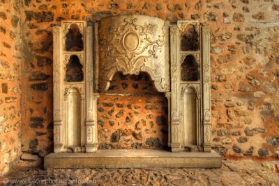 Old fireplace on display