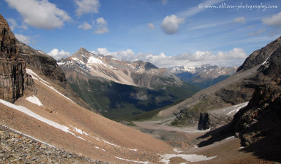 View north from Wiwaxy Gap towards Yoho Valley