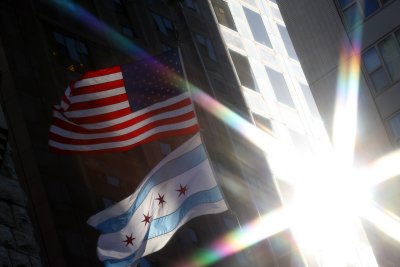 Flags on the Magnificent Mile