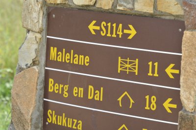 Typical Road marker inside Kruger (critical to find your way)