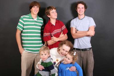 Dennis, Justin (nephews), Nathan, Grandma Evie and grandkids