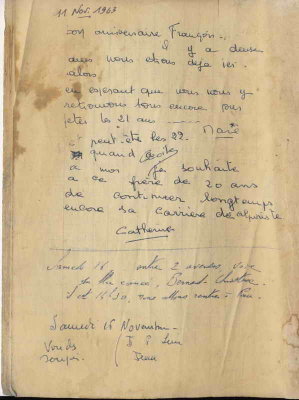 11 nov 1963 : les 20 ans de Franois fts par ses soeurs