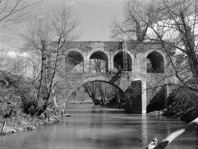 Arudy : Le Pont de Germe parfois nommé Pont Romain, ici en 1984