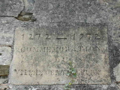 1272-1972, plaque commmorative du VIIme Centenaire
