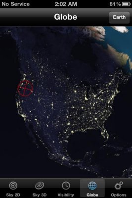 OSP location on the night's sky map