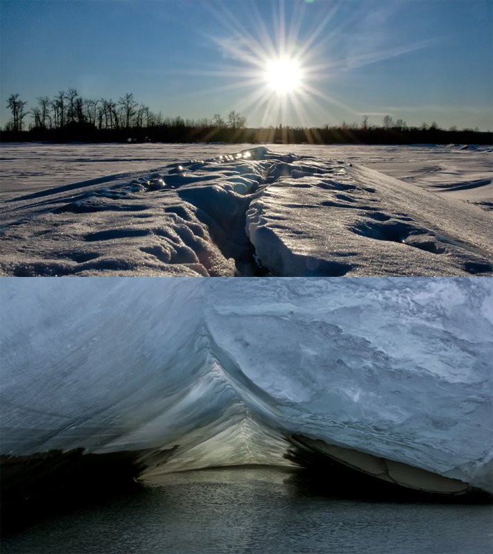 Above and Below the Ice Heave at Pigeon Lake Alberta