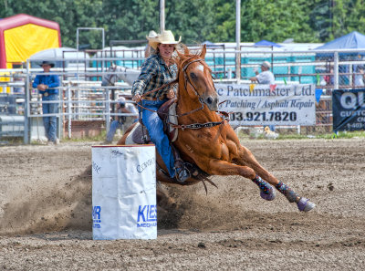 Ladies Barrel Race at the Buck Lake Stampede 2012 two