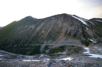 This view shows the road up to edge of the park, which we biked into