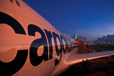 Sunrise over the cargo apron