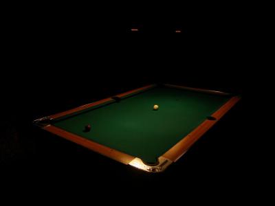 Pool table in the dark