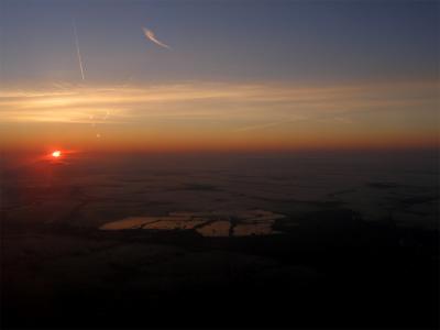 Sunrise above The Netherlands