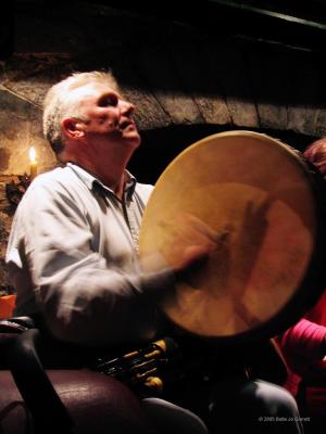 Tommy Keane, County Galway, playing the bodhran