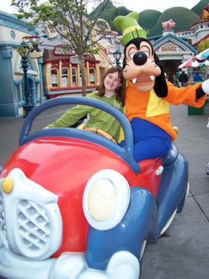 taking a ride with Goofy