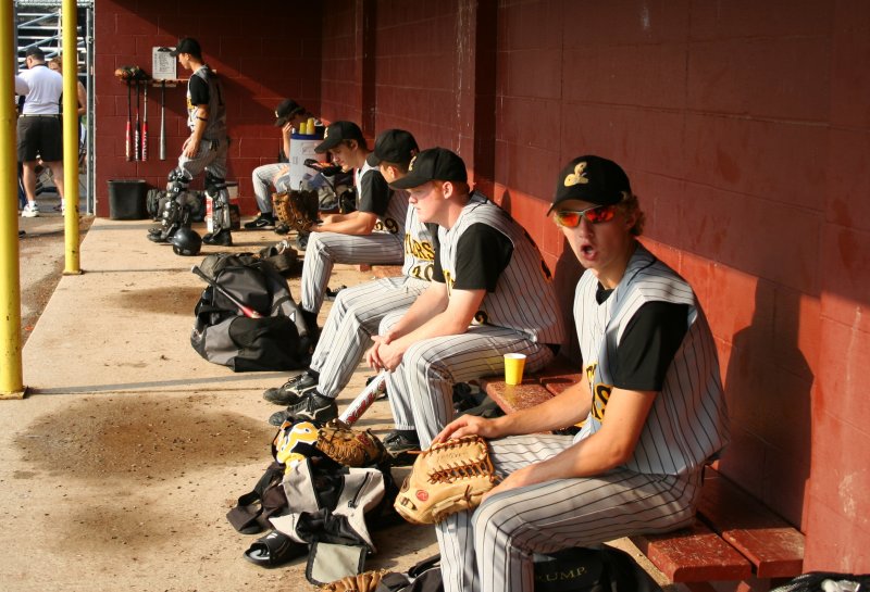 before the game in the dugout