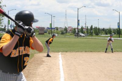 brent at the plate, adam on third