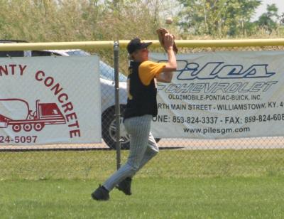 adam catches a fly ball . . .