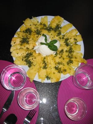 Pineapple, Mint, Turkish Yogurt