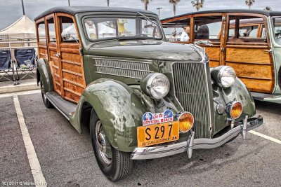 Ford 1936 Woody Wgn Green F Cars HDR Pier 3-26-11 (16).jpg