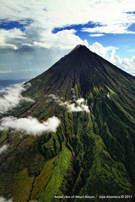 Aerial view of Mount Mayon