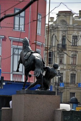 Equestrain statue by Klodt on Anichkov Bridge 