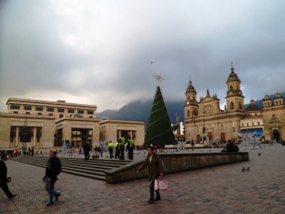 Palacio de Justicia and Catedral Primada - Plaza de Bolivar West Corner.jpg