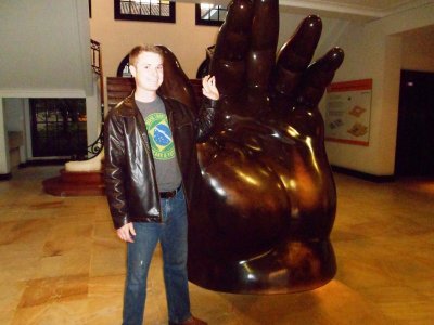 Drew with Mano Statue - Botero.jpg