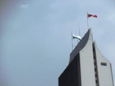 Antioquia and Colombian Flag - Coltejer Building.jpg