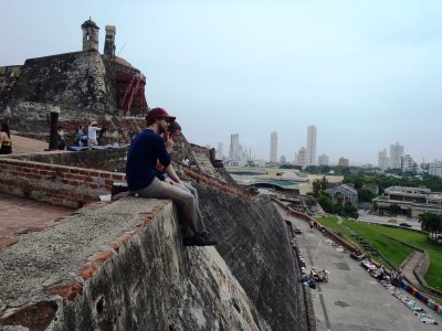 Drew and Friend Sitting on Fortification.jpg