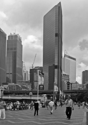 Sydney City Near the Quay BW