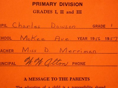 Grade 1 Report Card.