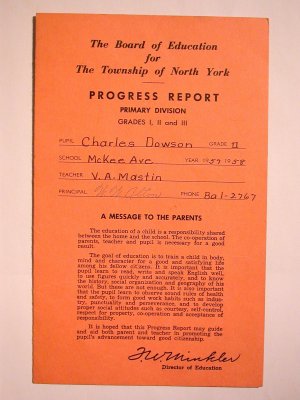 Grade 2 Report Card.
