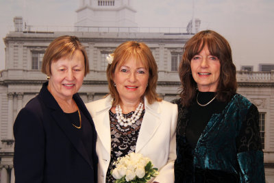 Left to right: Mary Ann, Orna and Judy before the wedding ceremony at the City Clerk's Marriage Bureau in Manhattan